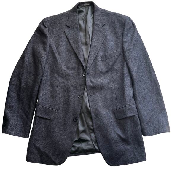 Oscar de la Renta Men’s 100% Lambswool Blazer Sport Coat 42L Gray 3-Button - Picture 7 of 7